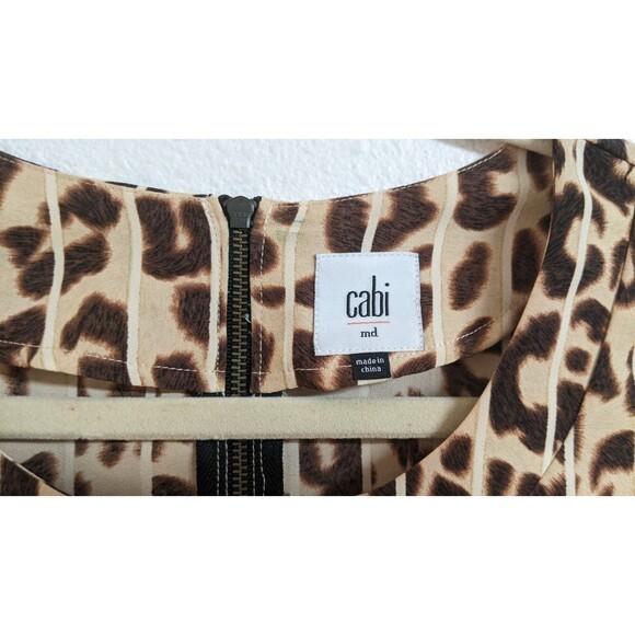 Women's Cabi #3070 Ginger Sleeveless Leopard Print Zip-Back Top Shell SZ Medium - Picture 4 of 10